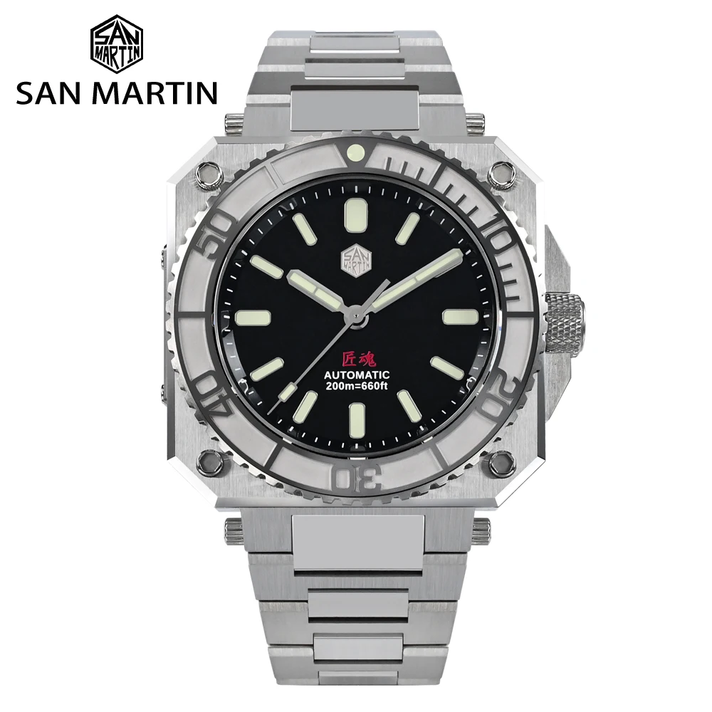 San Martin Original Design Limited Edition 40mm Mens Watch ETA2824 High Quality Diver Sports Automatic Mechanical 20Bar BGW-9