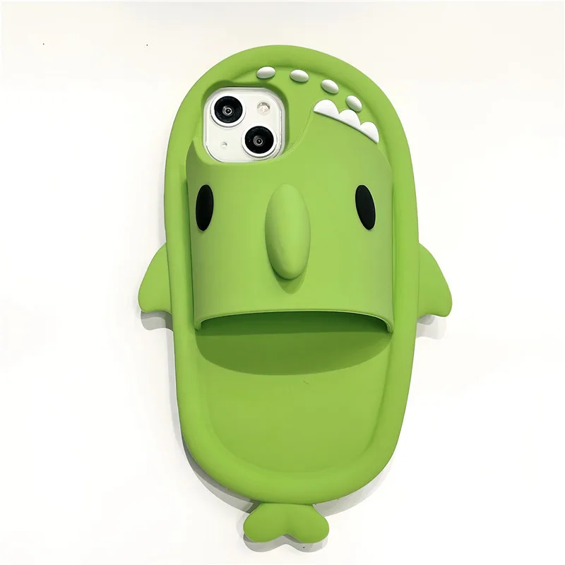 Pantofole Shark Apple 13Promax Creative Cartoon Creative Summer Silicone 14 Custodia Per Cellulare 11,13Pro Soft Shell