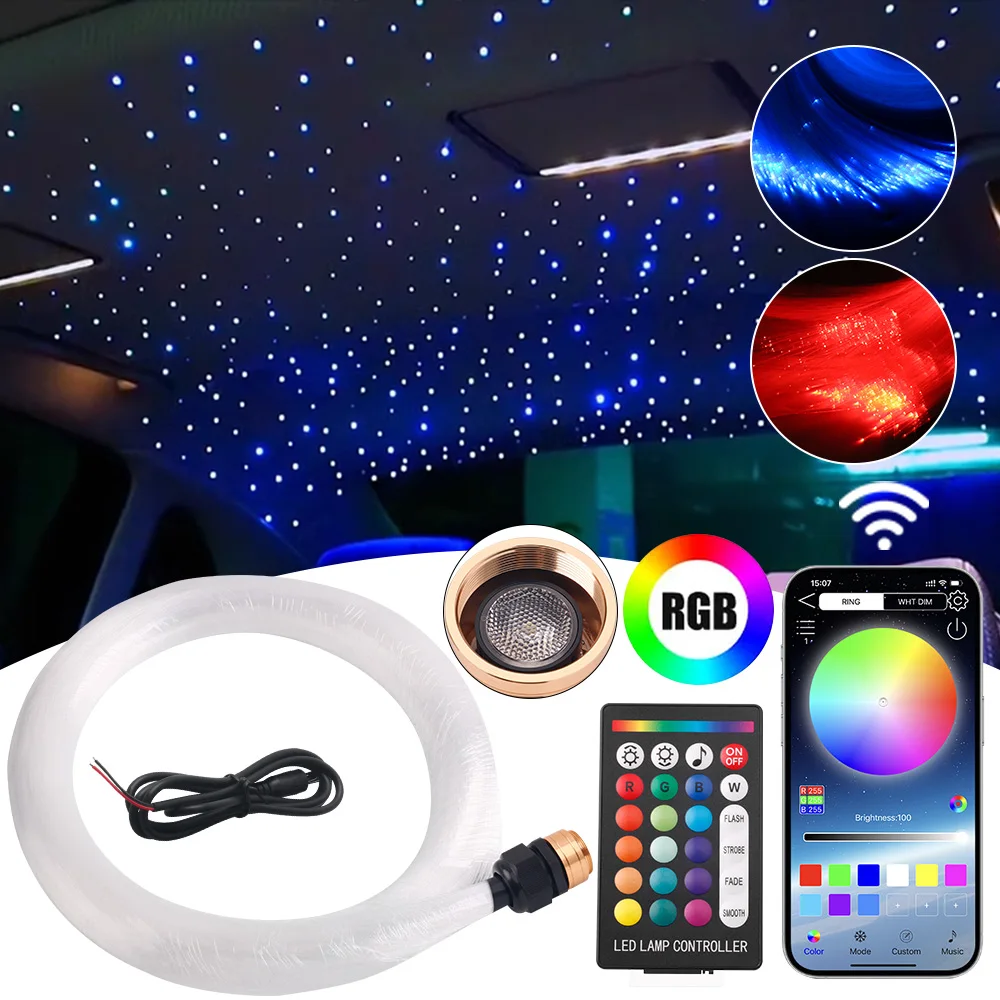 Pırıltı App kontrolü 600 Fiber optik Starlight LED Fiber optik Starlight Headlin