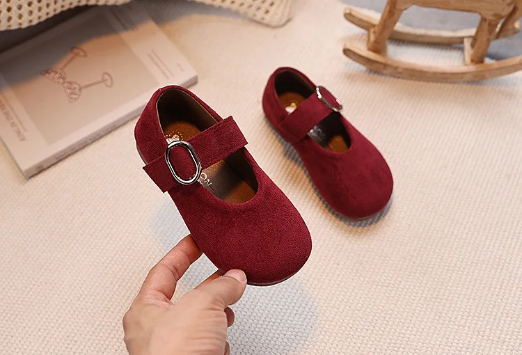 Mädchen Lederschuhe Kleinkinder Ballerinas Prinzessin Süße Kinderschuhe Weiche Schuhe T-Riemen Retro Klassische Kinder-Festtagsschuhe für Partys – Detail 18
