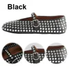 Women Shiny Rhinestone Shoes with Buckle Strap Rhinestone Ballet Flats Crystal Ballerina Shoes Comfortable Female Casual Shoes 2
