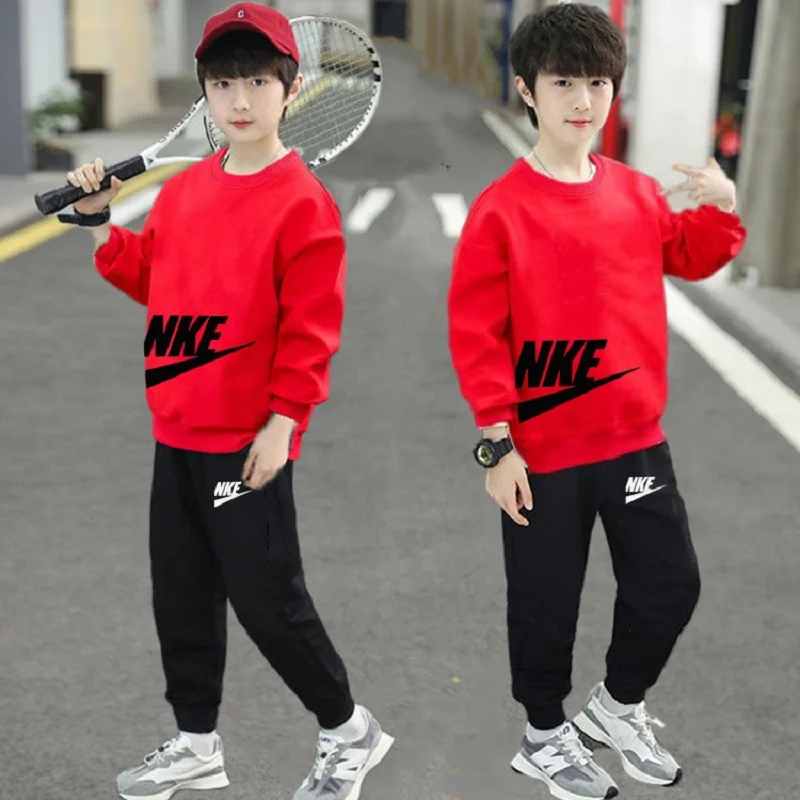 Autumn Children Boy Sports Clothes Set Kid Girls Letter Printed Sweater Pullover Top And Pants 2 Pieces Suit Baby Tracksuits