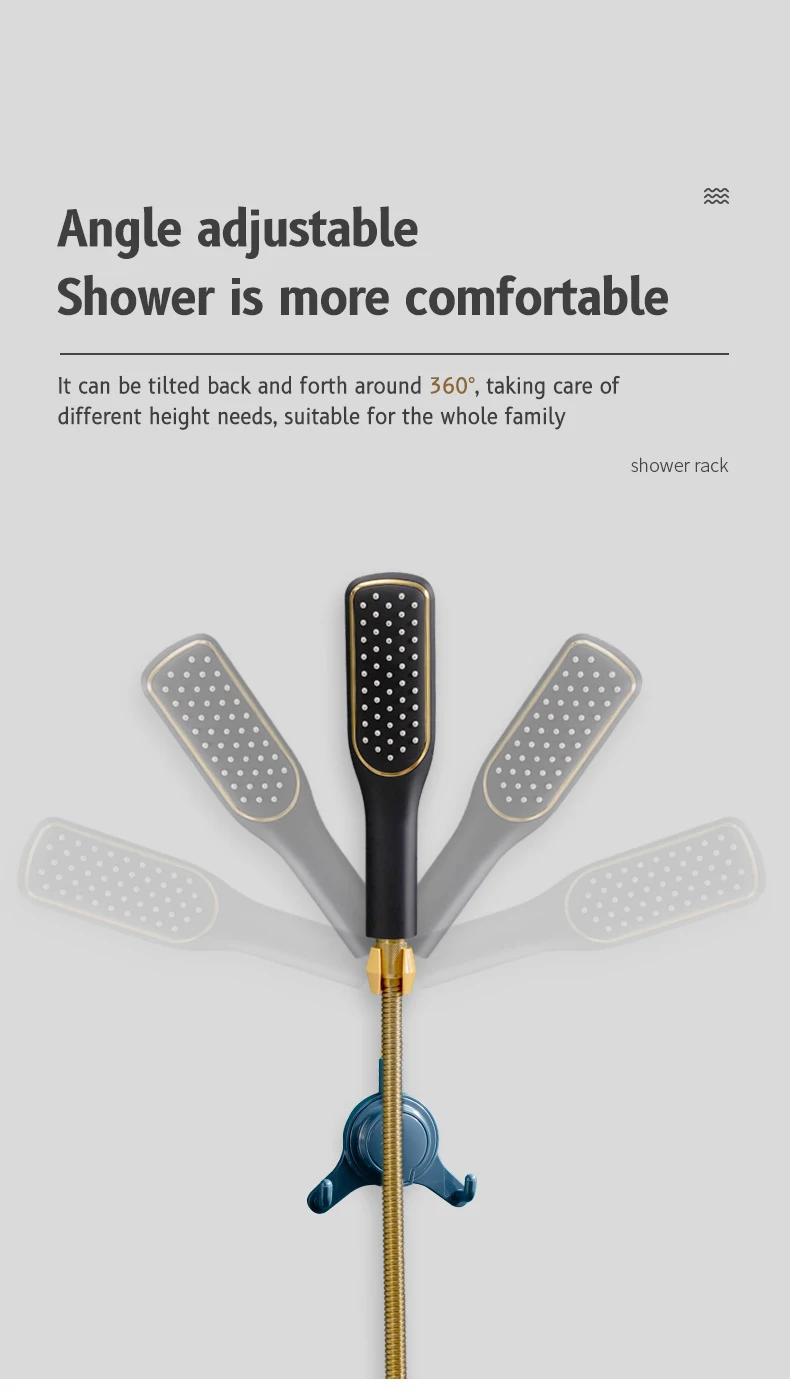 Description Picture 4 of itemAdjustable Shower Holder Stand Suction Cup Shower Head Holder Wall Mount Showerhead Bracket Bathroom Support Douche Punch-Free