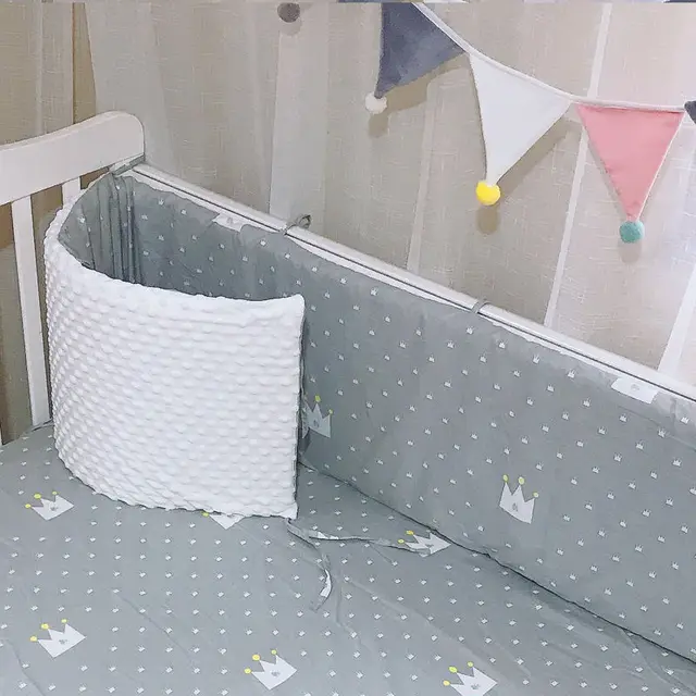 Soft Newborns Crib Bumpers Baby Head Protector One-Piece Crib Around Cushion Kids Room Decorations Infant Bedding Cot Bumpers 2