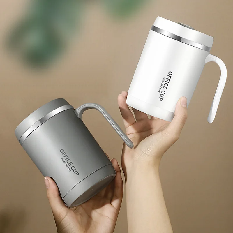 

304 Stainless Steel Coffee Mug With Lid, 500ML Double Walled Insulated Tumbler Drinkware Bottle Juice Cup