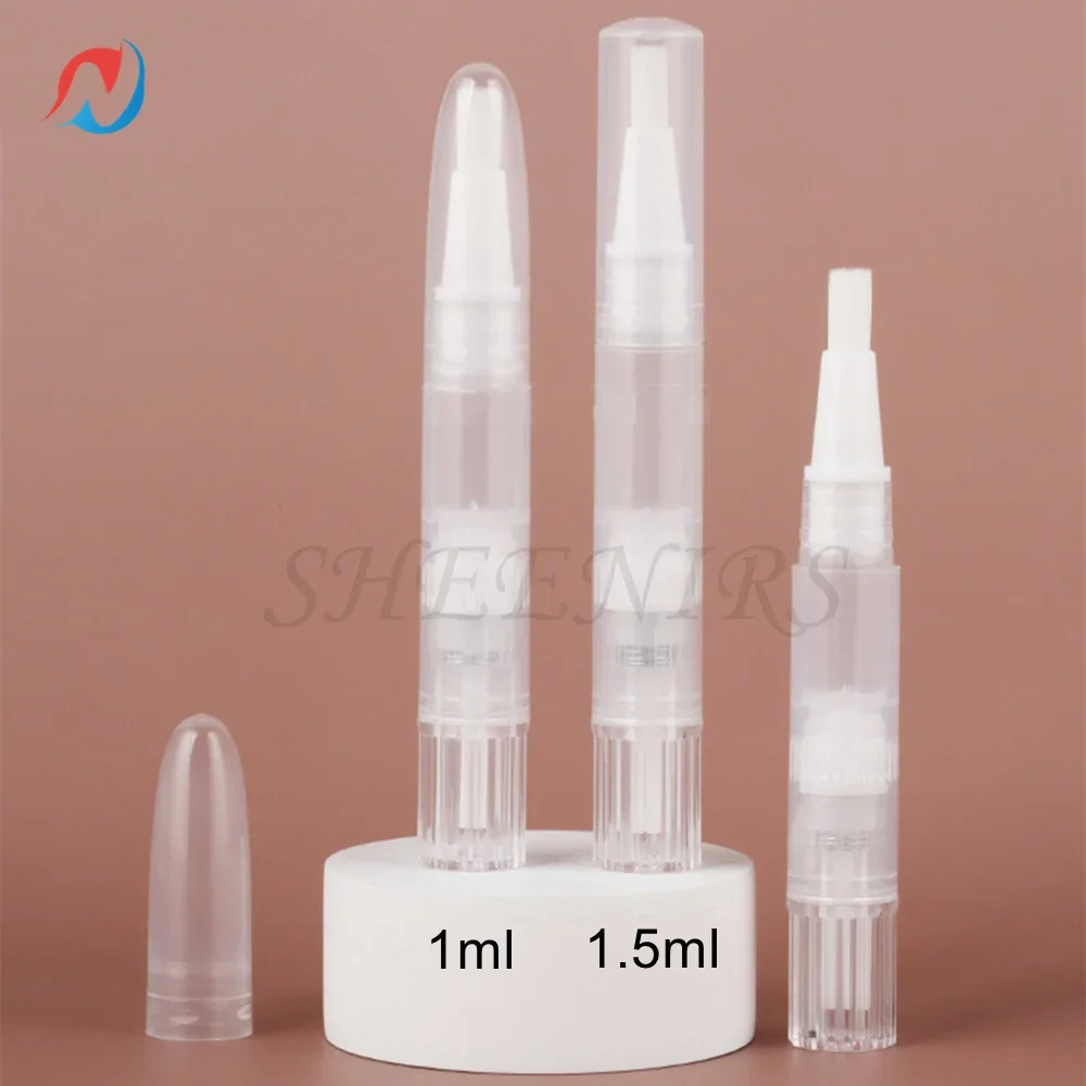100pcs 1.5ml Transparent Twist Pens Empty Nail Oil Pen Brush Cuticle Oil Pen Cosmetic Lip Gloss Container eyelash growth