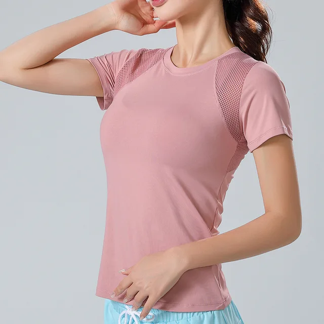 Sports T-shirts Woman Compressed Gym Yoga Top 2022 Fitness Shirt Sport Active Wear Women Pilates Clothes Training Wear Ladies 2