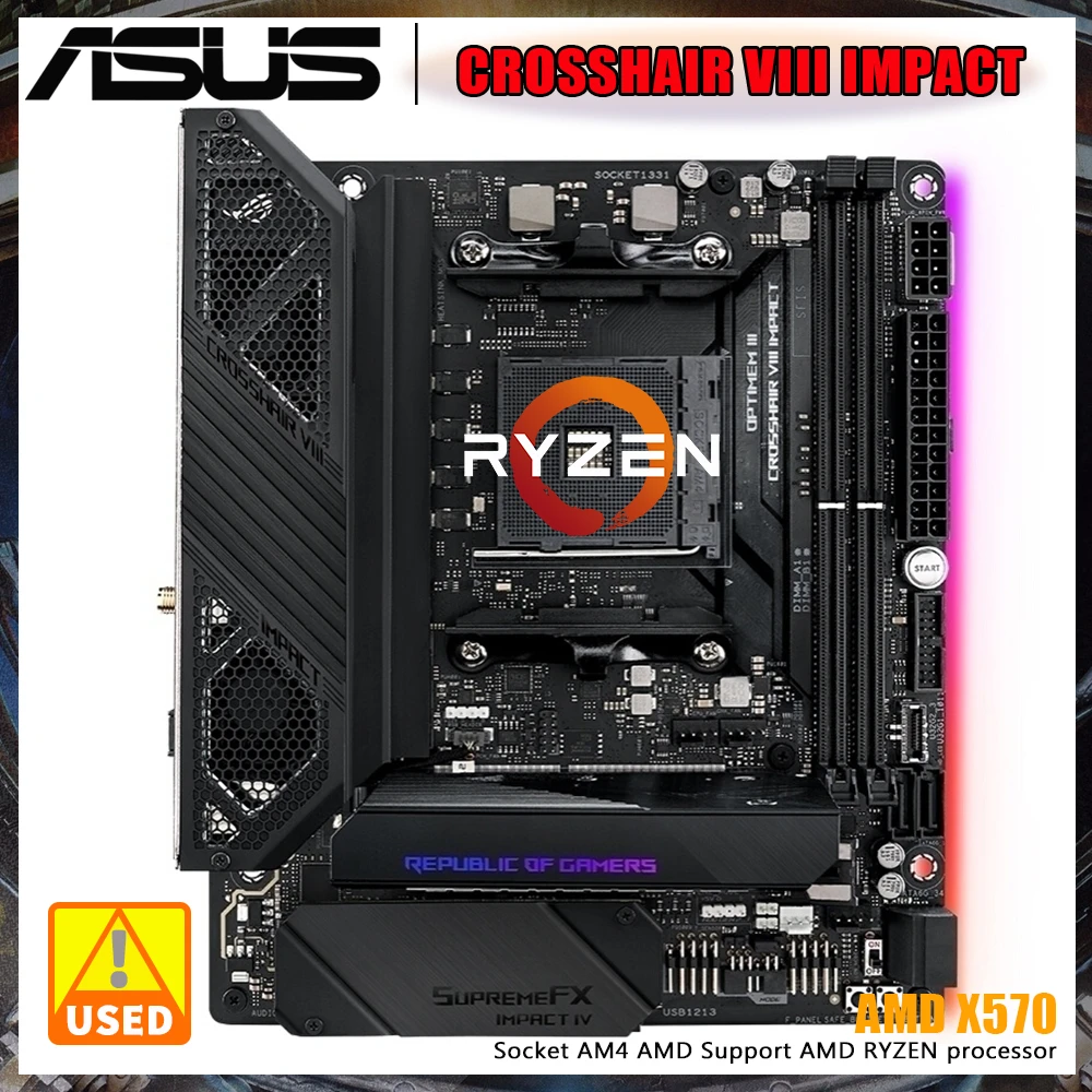 Asus rog crossshair viii placa mãe de impacto com amd x570 chipset mini