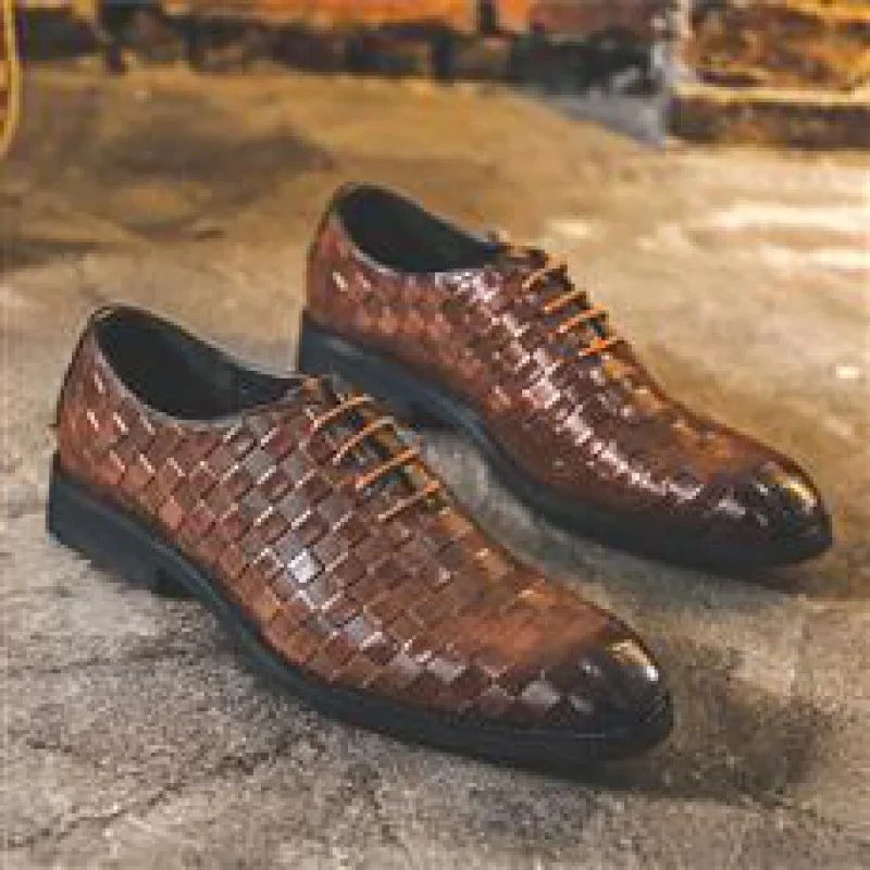 

Leather Shoes Men's Party Korean Style British Casual Boys Black Leather Shoes Business Formal Wear Dress Shoes