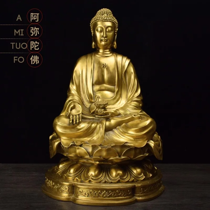 Pure Copper Buddha Ornaments Sambo Buddha Statue Of Shakyamuni Amitabha Medicine Master Buddhist Temple Buddha Statue