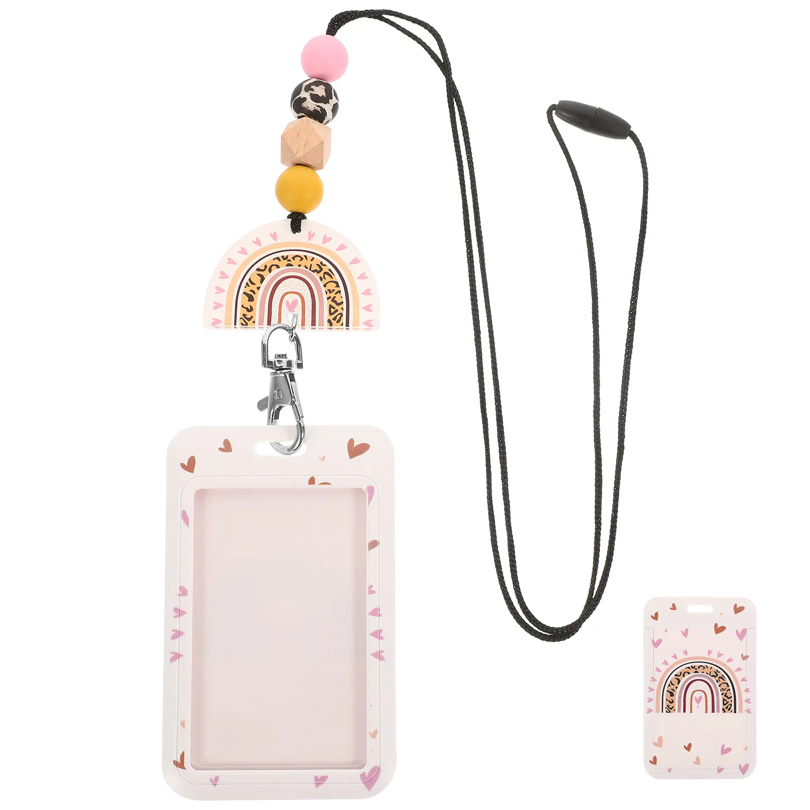 1 세트 ID 카드 슬리브 아연 합금 실리콘 소재 수직 배지 홀더 사무용 투명 전면 재사용 가능 보호 커버