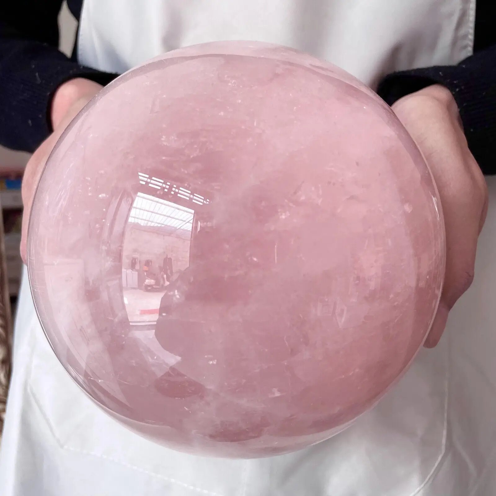 Natural Rose Quartz Sphere Crystal Ball Reiki Healing