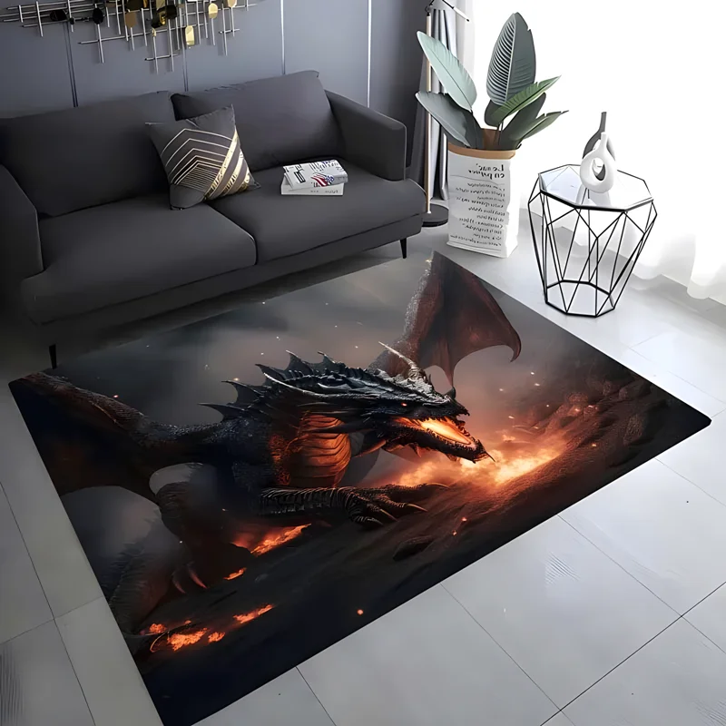 Dragon print carpet living room bedroom housewares garden lawn mat baby mat bathroom kitchen non-slip birthday present