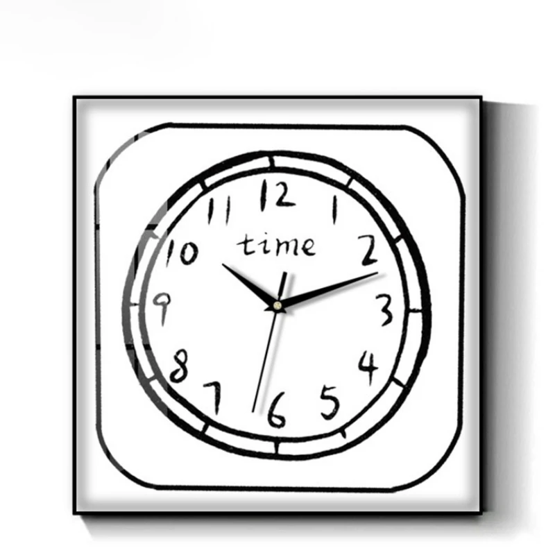 

Квадратные электронные часы, настенные часы для дома, гостиной, бесшумные домашние Простые Модные кварцевые часы без перфорации, настенные Подвесные часы