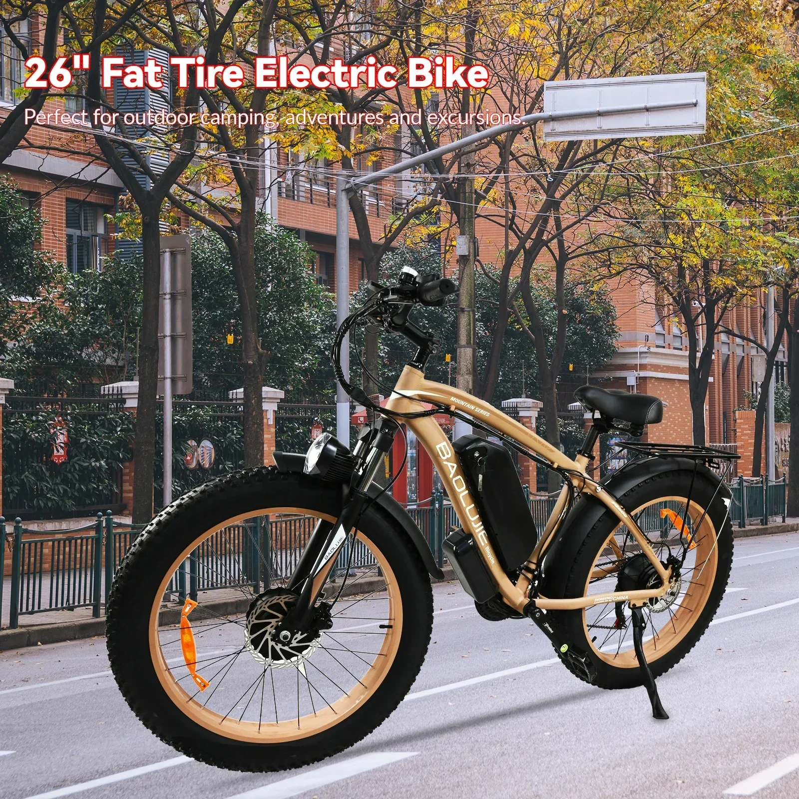 Dual Motor Elektrische Fiets Mountain 26 Inch * 4.0 Fat Tire 22ah Batterij 48V 2000W Motor Dikke Band Elektrische Fiets