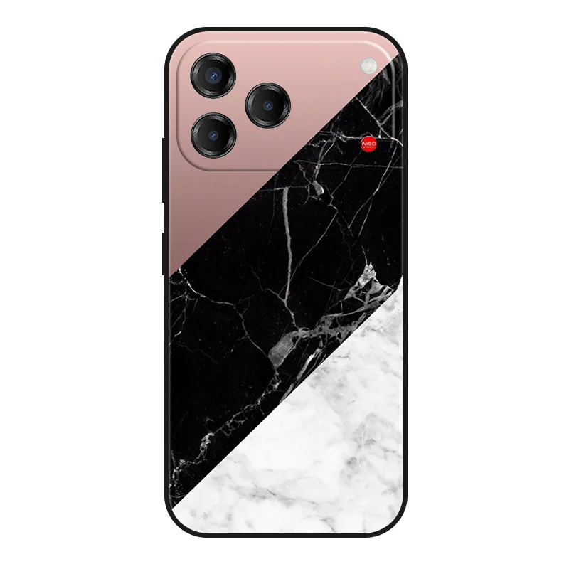 Marble Painted Soft Matte Silicone Back Cover - Elegant Design Case
