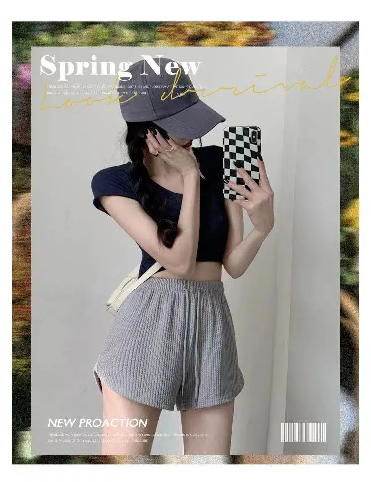 High Waist A-word Sports Hot Pants