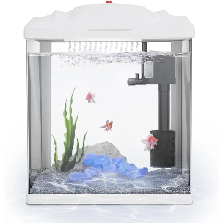 

Набор для аквариума TARARIUM Glass Betta, стартовый набор для аквариума, маленькая нано 2 галлона с водопадом и имплантированными фотоэлементами