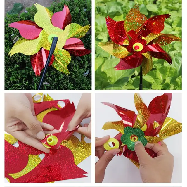 Színes Mezőgazdasági Madárriasztó Szélmalom Rotátor Barkács Madarak Elrettentő Csapok Terület Madárfájdó Eszköz Madárbiztos - Image 4