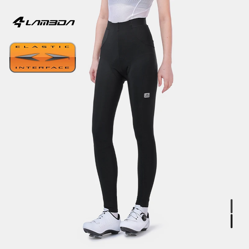 LAMEDA Winter Fleece Pants Double Arrow Women's Road Cycling Pants High Elastic Solid Color Warm Outdoor SportsCycling