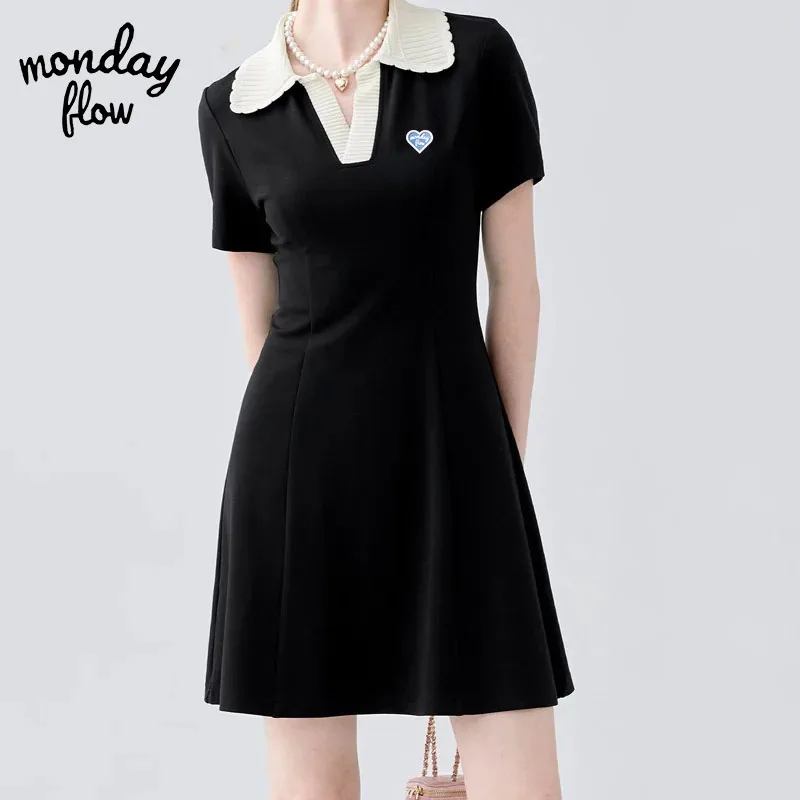 Monday Flow 여성용 골프 수트, 폴로 호스 골프 원피스, 미니 드레스, 테니스 스커트, 여성용 골프 의류, 여름 