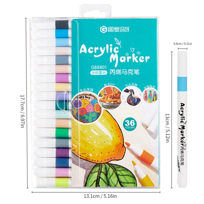 12/24/36 Colors Acrylic Paint Pens Brush Marker Pen For Rock Painting, Stone, Ceramic Glass Wood Canvas DIY Art Making Supplies MYY Buy Cheaply On