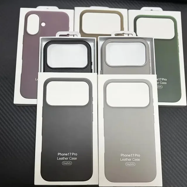 For Apple Magsafe Leather Case for IPhone 17 Pro Max 17 Air Case Wireless Charging Magnetic Cover 16 Pro Max with Box