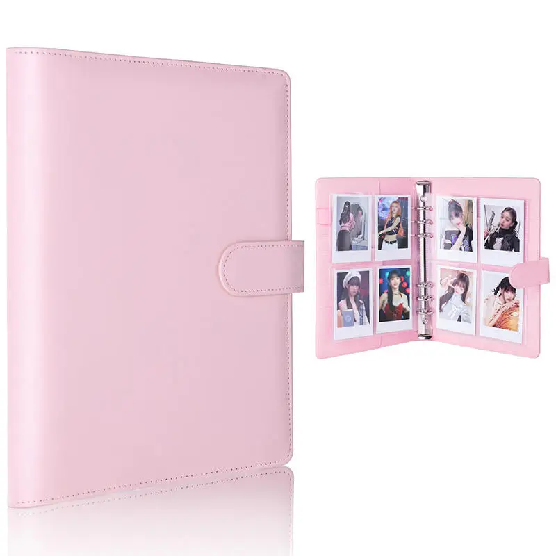 Kpop-Fotokartenordner mit 25 Seiten, Kartensammleralbum mit 4 Fächern und 200 Kartenfächern, PU-Ledereinband zum Organisieren von Karten – Detail 6