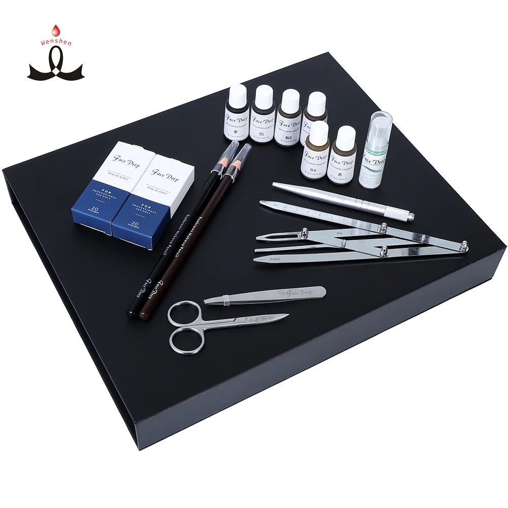 Wenshen Professional Tattoo Kits Customized Logo OEM/ODM Service Portable Tattoo Training Beginner Microblading Kit mattress massage table functional beauty lounger tattoo professional foldable bed spa camas y muebles massage furniture mq50mb