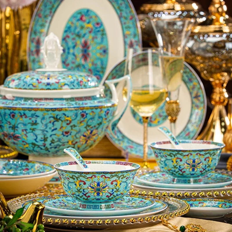 أطقم أواني طعام لحفلات الزفاف الجميلة أطباق عشاء ف...