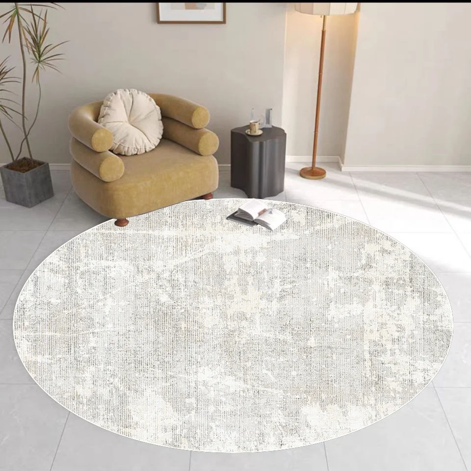 Modern Abstract Decoration Round Carpet Living Room Sofa Area Rugs Home Light Luxury Floor Mat Room Decor Soft Carpet Washable 3