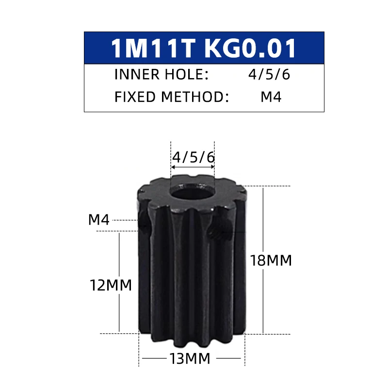 Pignons Moteur RC 4mm 1M10T/1M11T Lot 1-4 Pièces