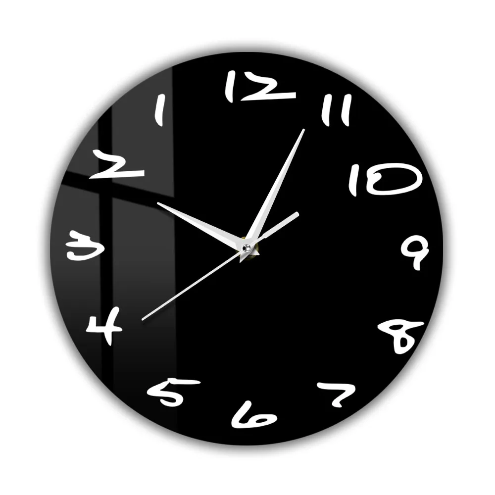 CounterclockwiseSilentQuartzReverseWallClockBlackTimepiecesHome