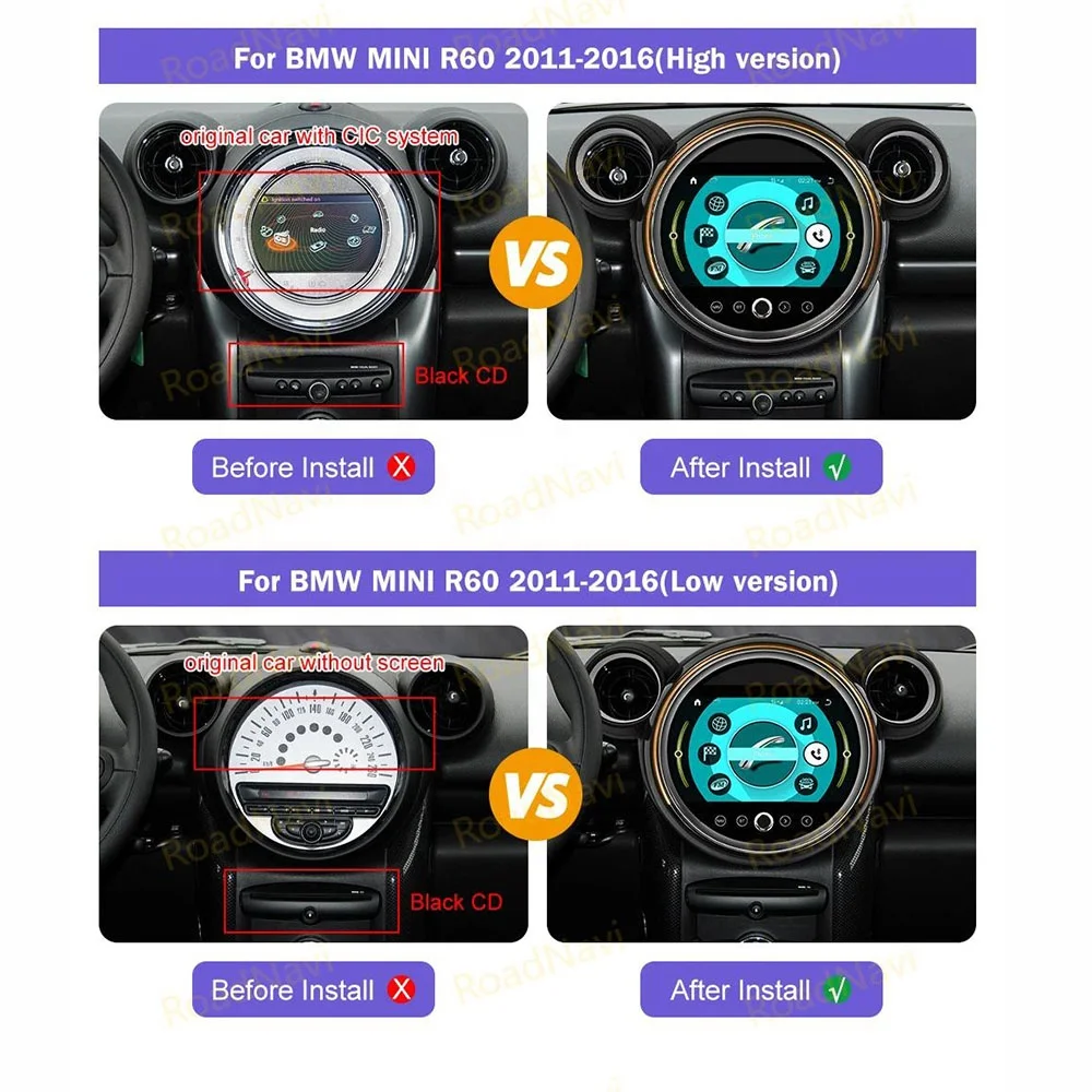 Car Radio For BMW Mini Cooper R56 R60 2007-2016 Car Multimedia Player ...