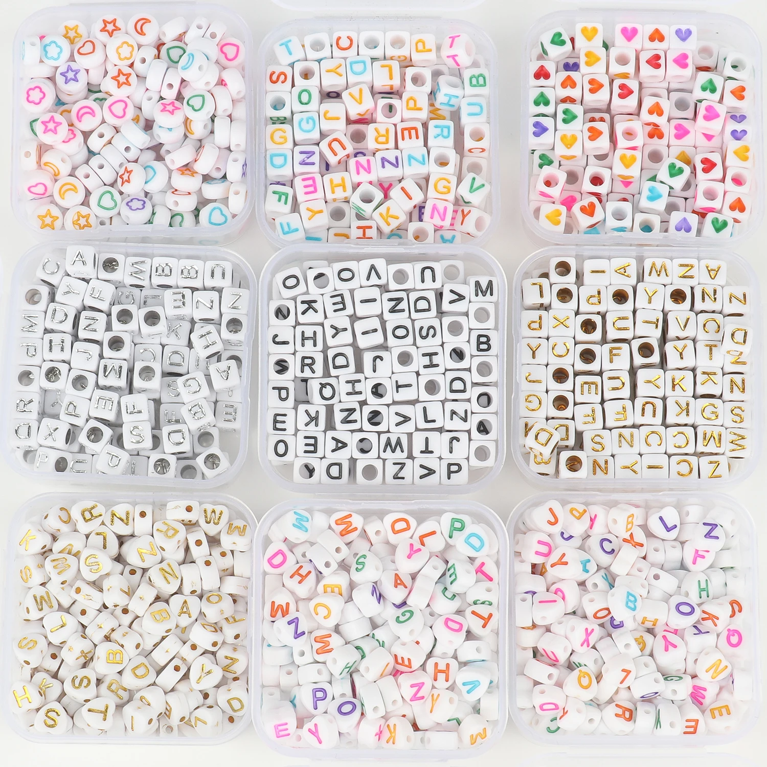 Letters Bracelets White Cubes  Acrylic Bracelets Accessories