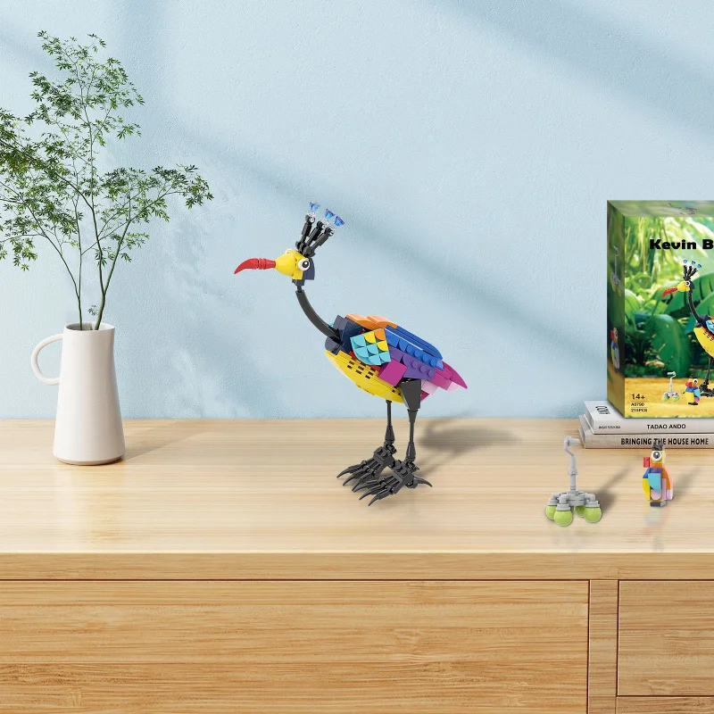 Filme de animação Up - Modelo de blocos de montar do pássaro Kevin - Brinquedo de montar com peças pequenas, de design próprio_voghion.com