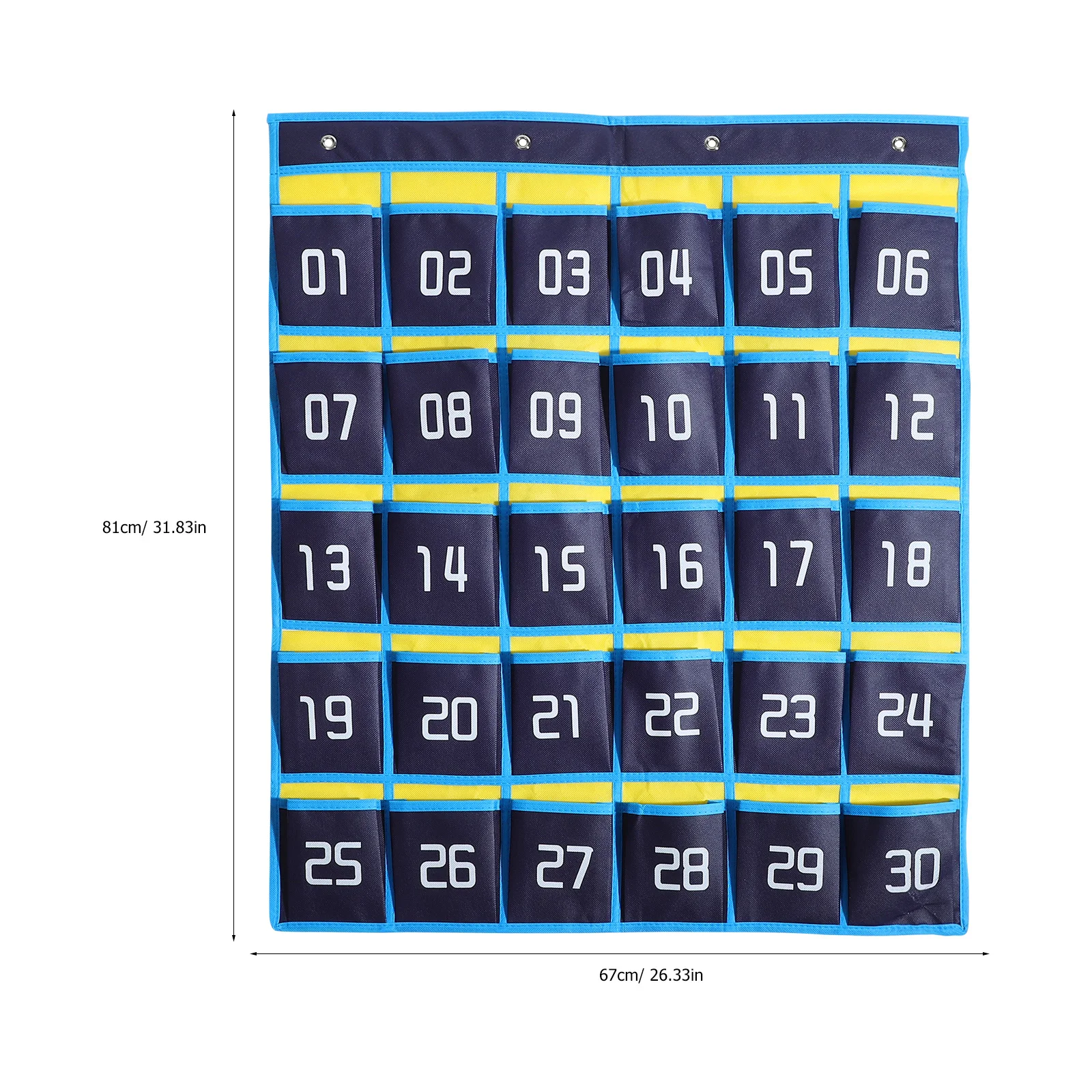 Numbered Classroom Organizer Phone Pocket Chart Pouch 30 Pockets Phones Holder Wall Hanging Storage Bag with Hooks Classic classroom organizer