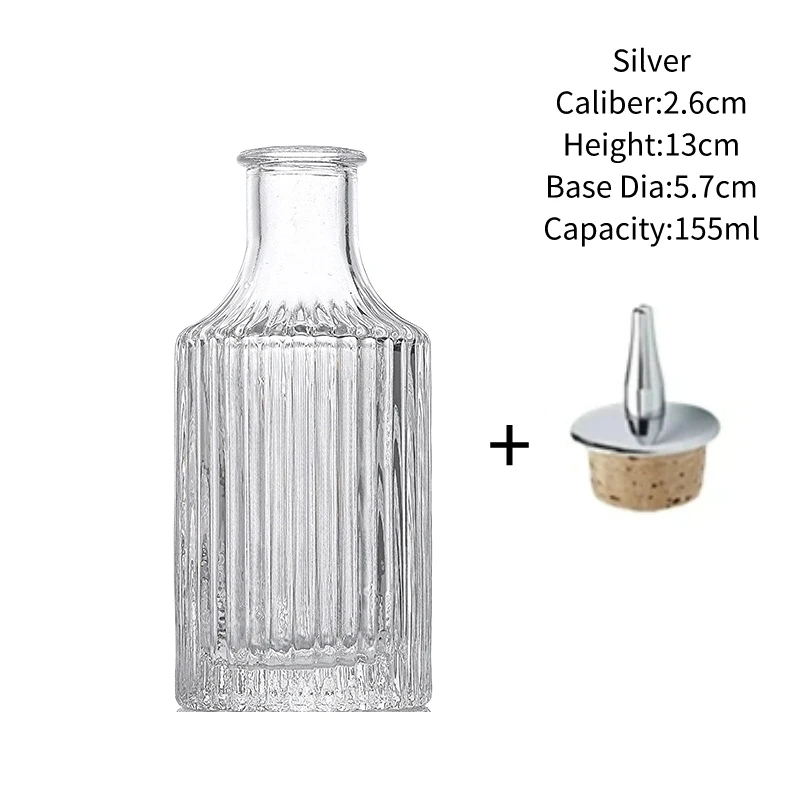 Vintage Glass Design Cocktail Bitters Bottle with Stainless Steel Dasher Top - Professional Bar Tool Accessory