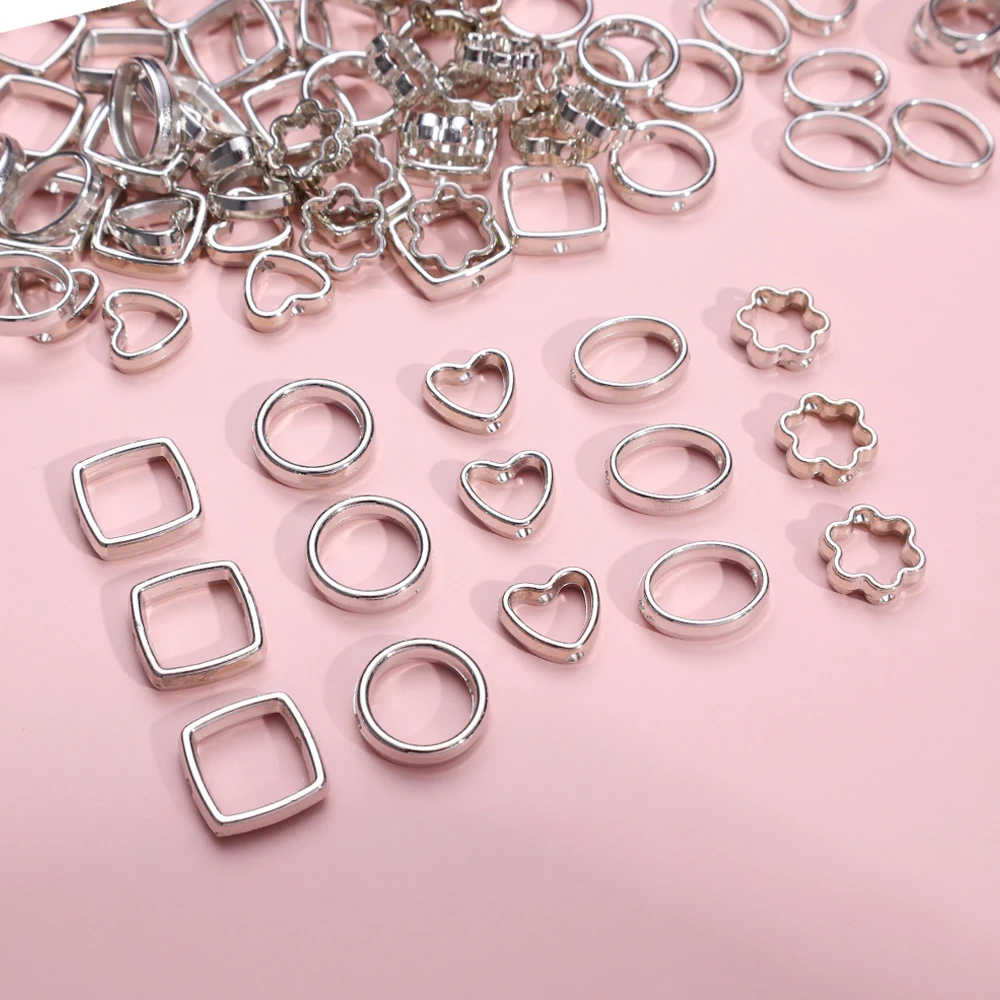 50ks stříbro srdce dutý bělouš K volné spacer korále pro šperků vytváření DIY malý děr řetízek náramky okouzluje příslušenství
