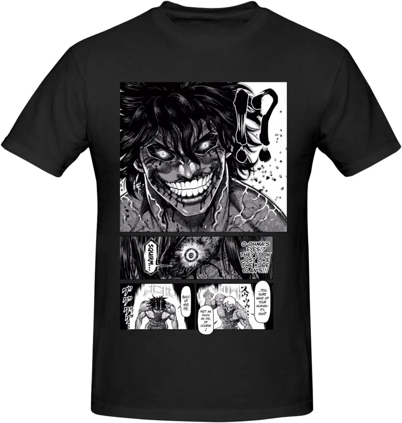 

Kengan Anime Ashura Shirt Men's Breathable Custom Cotton Short Sleeve Tshirt Fashion Casual Tops Tees Black