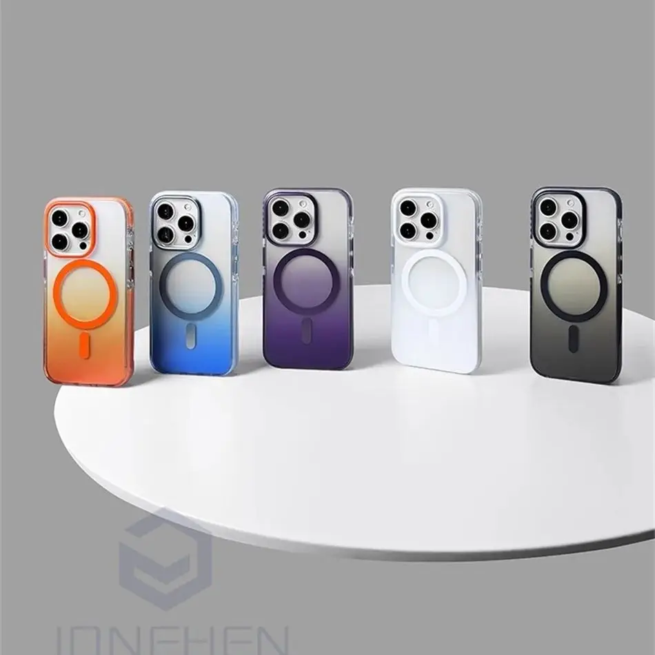 Luxury Gradient Shockproof Magnetic Cover with Premium Matte Finish - Magsafe Wireless Charging Compatible Case