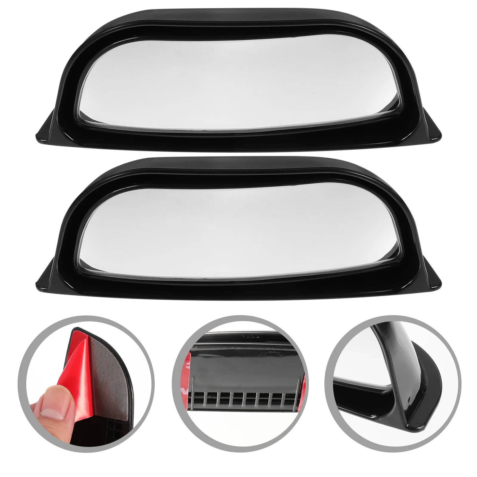 

1 Set 2Pcs Adjustable Wide Angle Car Auxiliary Mirrors Blind Spot Mirror (Black)