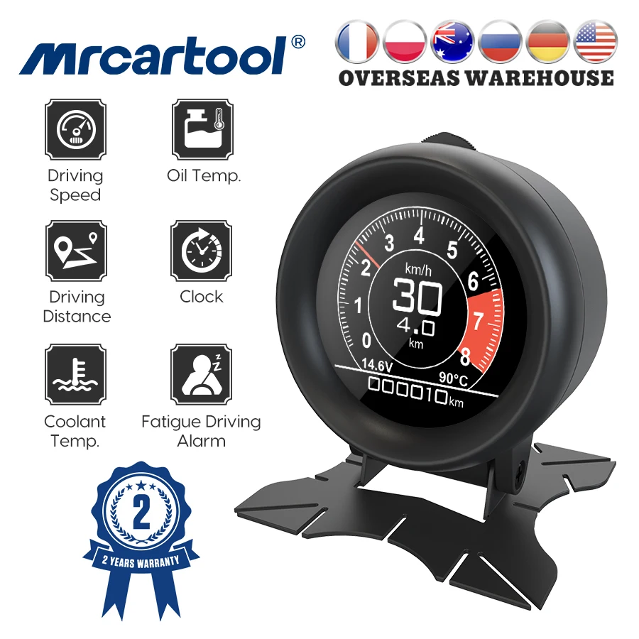 

Прибор Диагностический MR CARTOOL M3 автомобильный, OBD2, HUD-дисплей, GPS, спидометр Предупреждение о превышении скорости, датчик температуры масла, воды, цифровой прибор диагностики OBD2