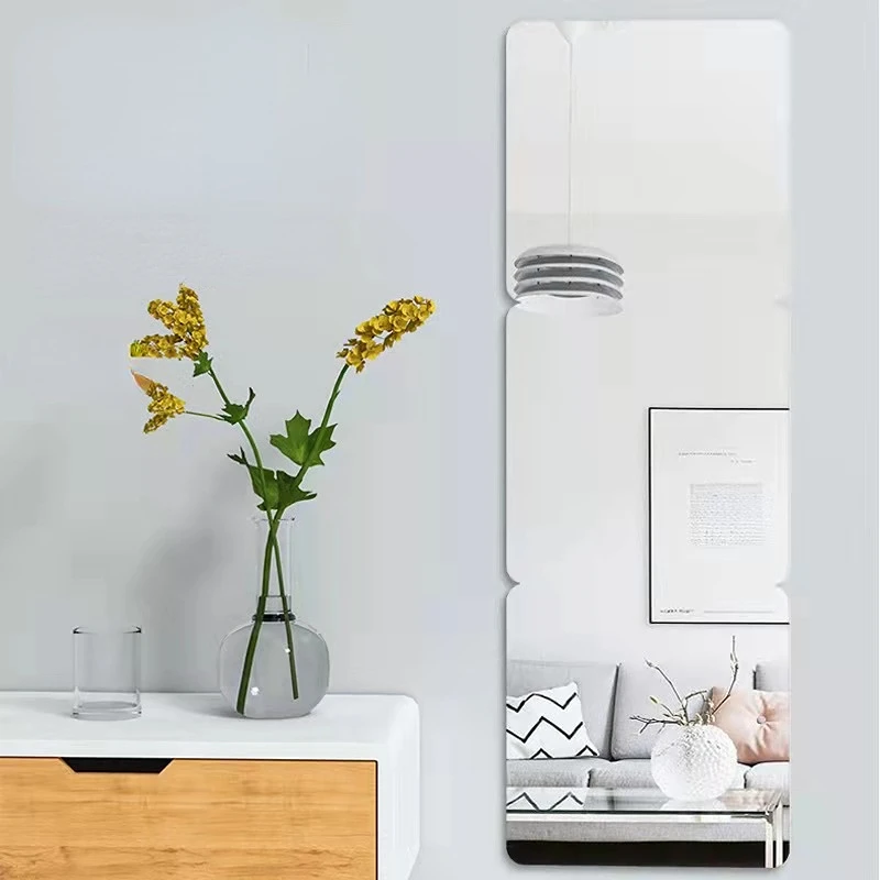 

Acrylic Self-adhesive Full Body Mirror, Bedroom, Dormitory, Splicing, Clothes Mirror, Soft Mirror That Won't Break 6pc