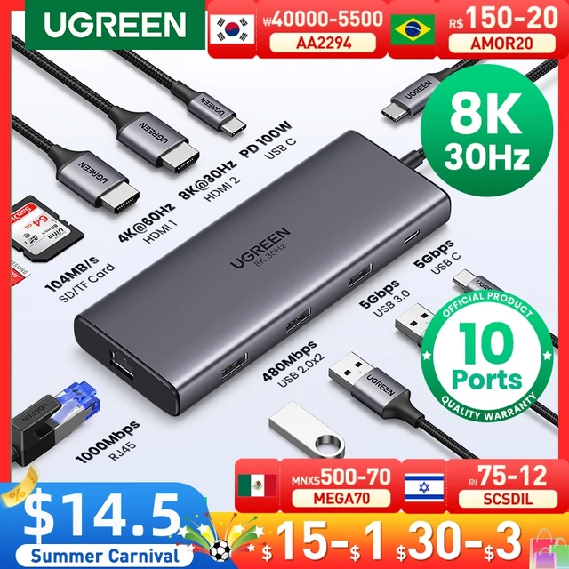UGREEN USB 허브 C 허브 HDMI 어댑터 4K USB C to USB 3.0 100W Dock for MacBook Pro 액세서리 USB-C 유형 C 3.1 분배기 USB C 허브 UGREEN USB 허브 C 허브 HDMI 어댑터 4K USB C to USB 3.0 100W Dock for MacBook Pro 액세서리 USB-C 유형 C 3.1 분배기 USB C 허브