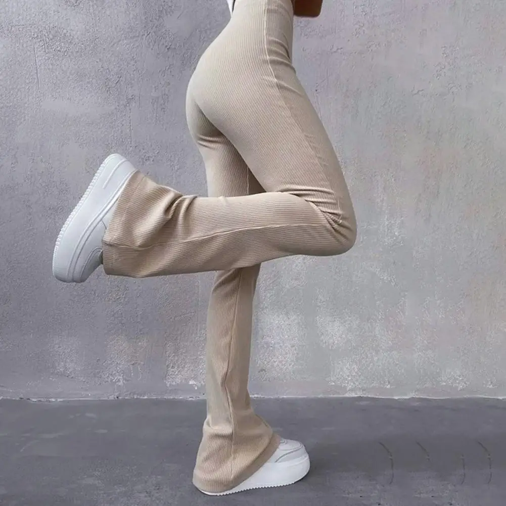 

Casual Women Pants High Elastic Waist Women's Yoga Pants with Flared Hem Soft Warm Fabric for Fall Winter Sports for Women