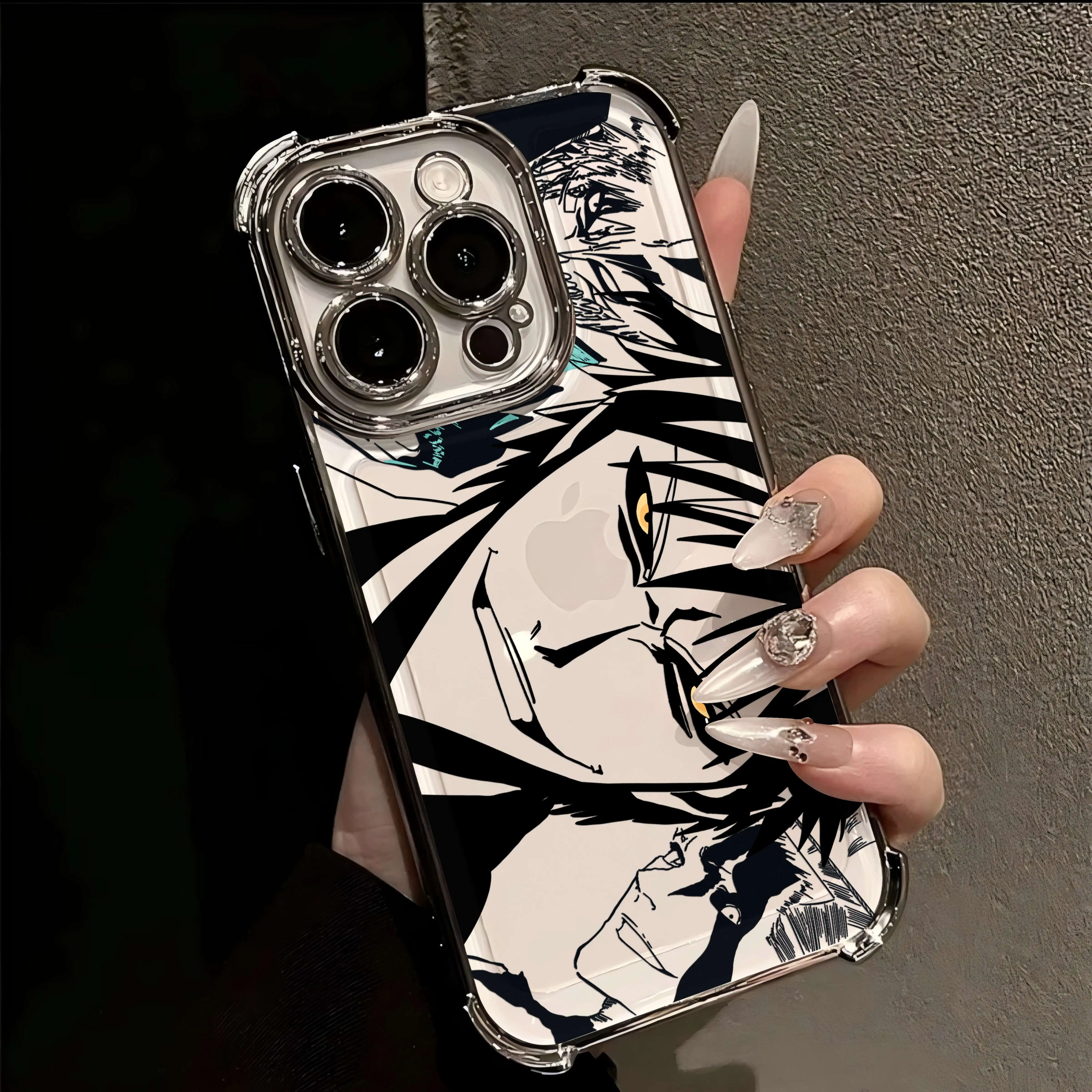 Sleek Anti-Fall Anime-Inspired Plating Phone Case