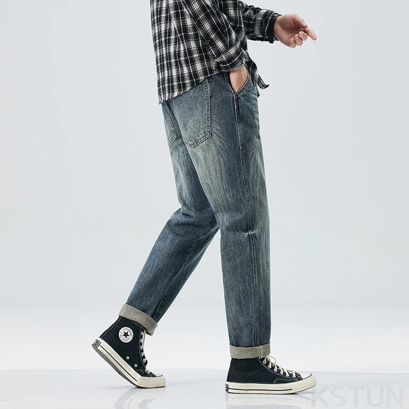 KSTUN Mens Vintage Baggy Pants Men Harem Jeans Loose Fit Casual Streetwear Spring and Autumn Men's