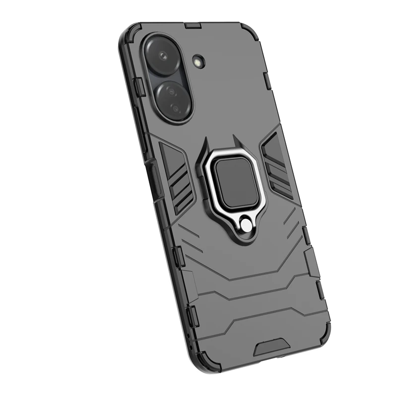 Durable Armor Magnetic Ring Holder Case with Stand for Smartphone Protection