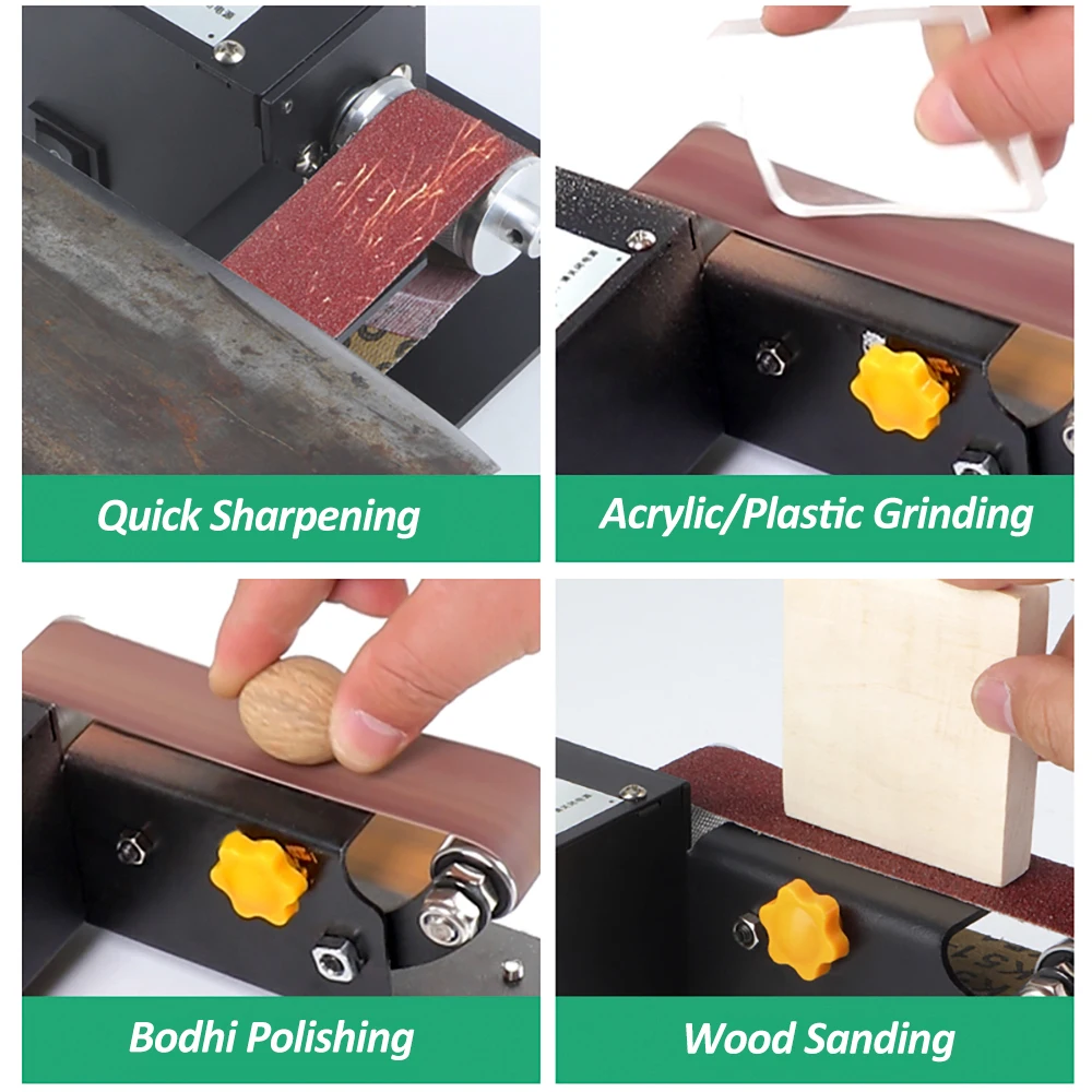250W Mini Belt Sander Electric Bench Grinder Sanding Polisher Machine 7 Speed Adjustable for DIY Woodworking Knife Sharpener 2